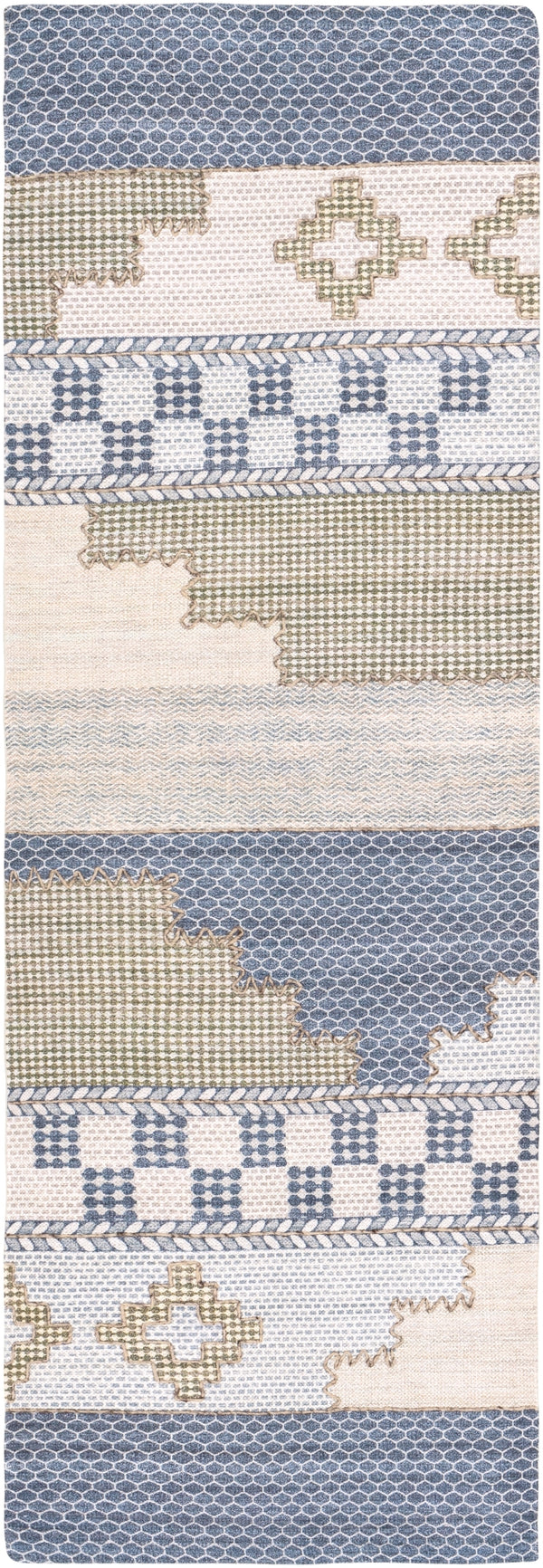 Didim DDM-2300 Global Viscose, Polyester, Cotton Rug DDM2300-268 Taupe, Dark Brown, Charcoal, Cream, Medium Gray, Ivory, Teal 50% Viscose, 40% Polyester, 10% Cotton 2'6" x 8'