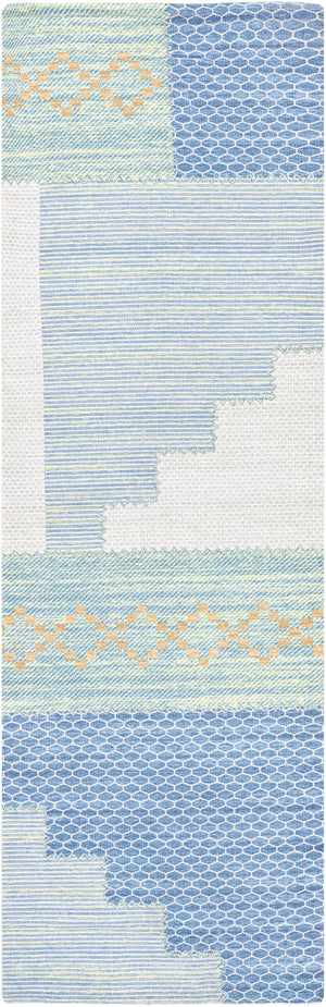 Didim DDM-2301 Global Viscose, Polyester, Cotton Rug DDM2301-268 Denim, Mint, Peach, Moss, Sage, Cream, White, Dark Blue, Ice Blue 50% Viscose, 40% Polyester, 10% Cotton 2'6" x 8'