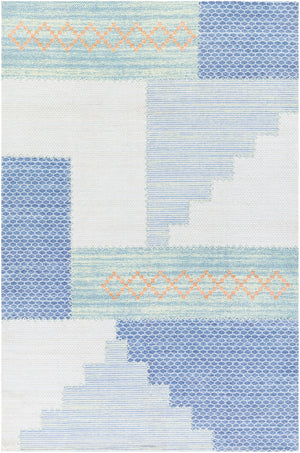 Didim DDM-2301 Global Viscose, Polyester, Cotton Rug DDM2301-810 Denim, Mint, Peach, Moss, Sage, Cream, White, Dark Blue, Ice Blue 50% Viscose, 40% Polyester, 10% Cotton 8' x 10'