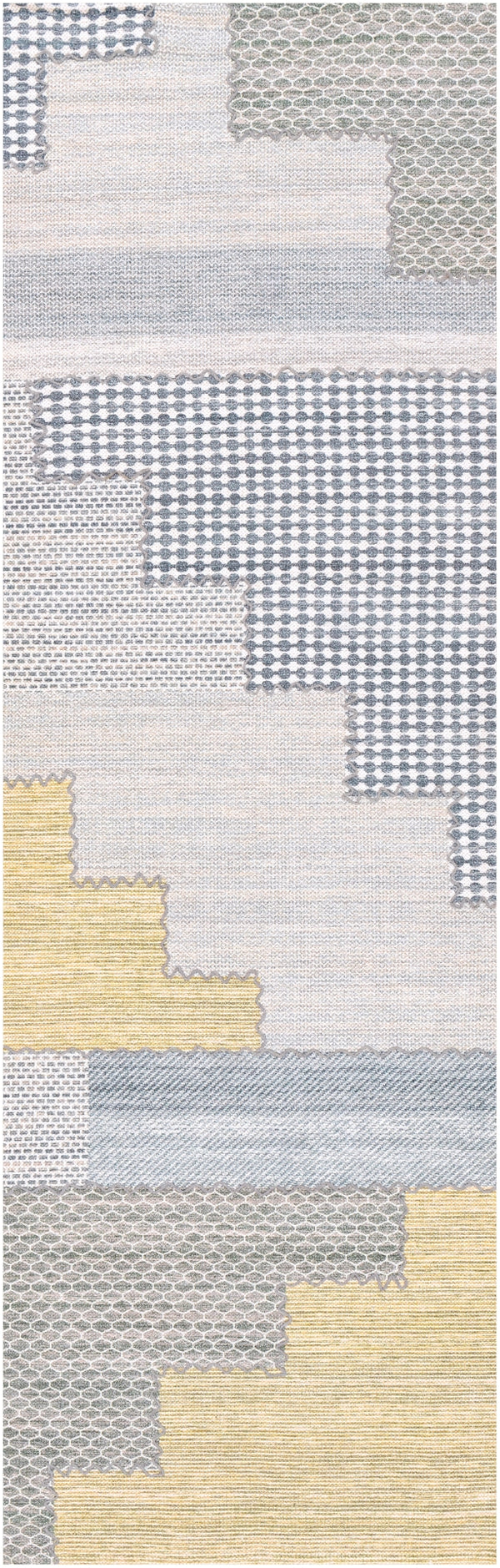 Didim DDM-2302 Global Viscose, Polyester, Cotton Rug DDM2302-268 Taupe, Dark Brown, Charcoal, White, Medium Gray, Tan, Mustard, Olive, Beige 50% Viscose, 40% Polyester, 10% Cotton 2'6" x 8'