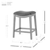 Grover Leatherette Counter Stool Matte Gray