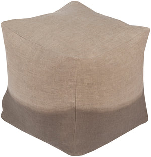 Dip Dyed DDPF-008 Coastal Linen, Polyester/Polyfill, Cotton Pouf DDPF008-181818 Khaki, Taupe 100% Linen, 100% Polyester/Polyfill, 100% Cotton 18"H x 18"W x 18"D