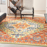Nourison Allur ALR04 Bohemian Machine Made Power-loomed Indoor only Area Rug Red Multicolor 9' x 12' 99446838407