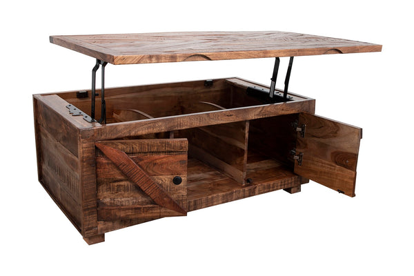 Porter Designs Gunnison Solid Wood Lift Top Contemporary Coffee Table Brown 05-190-04-0011