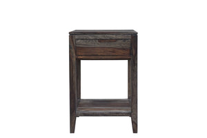 Porter Designs Fall River Solid Sheesham Wood Contemporary End Table Natural 10-117-01-4496