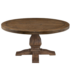 Alpine Furniture "Kensington Round Solid Pine Dining Table, Walnut" 2668WAL-25 Walnut Solid Pine and Plywood 60 x 60 x 30.5