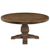 Alpine Furniture "Kensington Round Solid Pine Dining Table, Walnut" 2668WAL-25 Walnut Solid Pine and Plywood 60 x 60 x 30.5