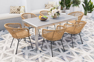 Zuo Modern Zaragoza Steel, Polyethylene Modern Commercial Grade Dining Chair Set - Set of 2 Natural, Black Steel, Polyethylene