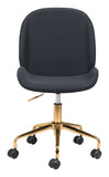 Zuo Modern Miles 100% Polyurethane, Plywood, Steel Modern Commercial Grade Office Chair Black, Gold 100% Polyurethane, Plywood, Steel