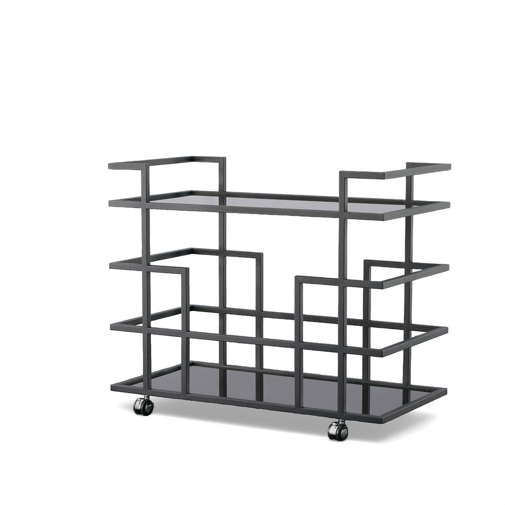 VIG Furniture Modrest Deakin - Black Stainless Steel and Black Glass Wine Rack VGHB-01W4-BLK