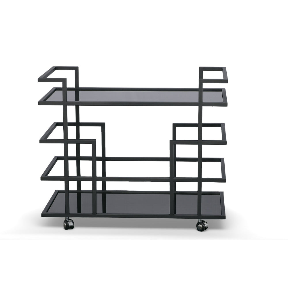 VIG Furniture Modrest Deakin - Black Stainless Steel and Black Glass Wine Rack VGHB-01W4-BLK