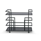 VIG Furniture Modrest Deakin - Black Stainless Steel and Black Glass Wine Rack VGHB-01W4-BLK