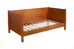 Alpine Furniture Flynn Mid Century Modern Twin Size Day Bed, Acorn 966-09T Acorn Mahogany Solids & Okoume Veneer 44 x 82 x 35