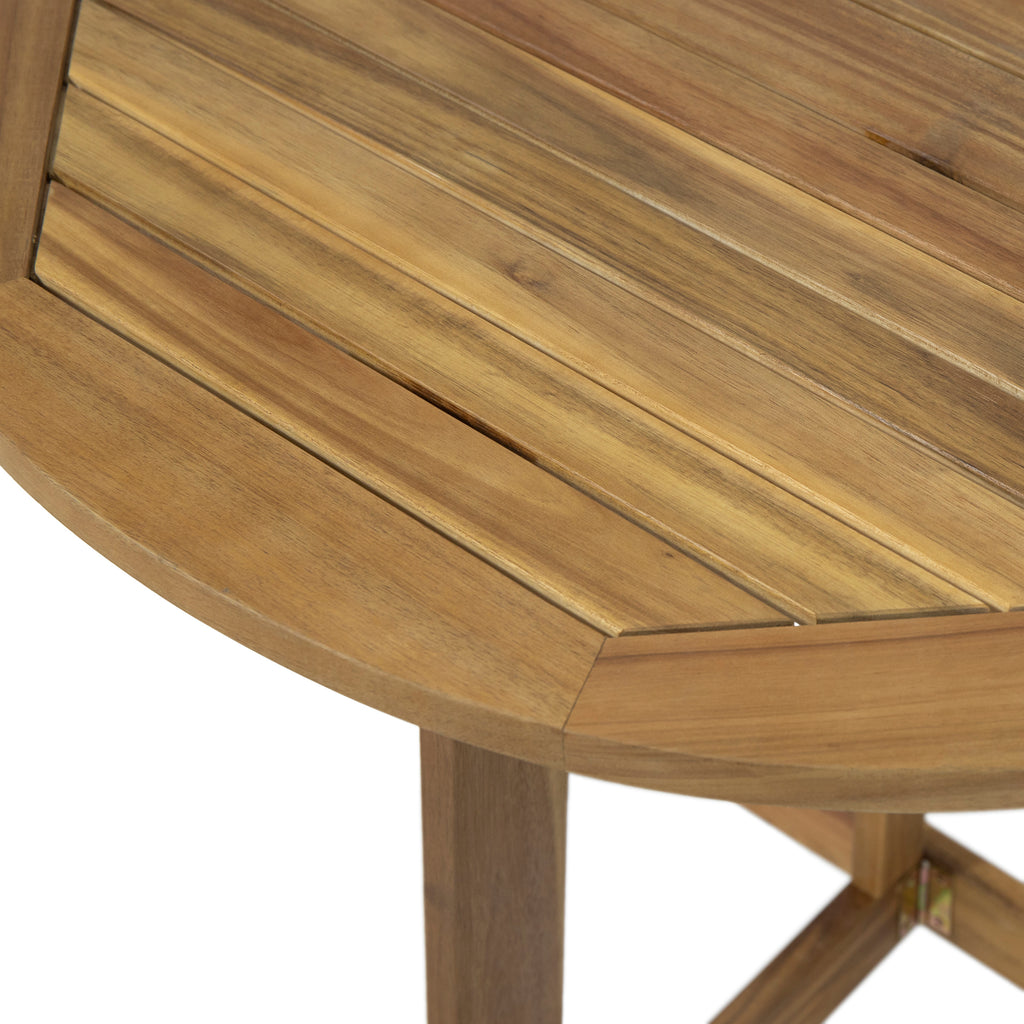 Westmount Outdoor Half Round Folding Acacia Wood Bistro Table