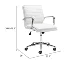 Zuo Modern Partner 100% Polyurethane, Plywood, Steel Modern Commercial Grade Office Chair White, Chrome 100% Polyurethane, Plywood, Steel