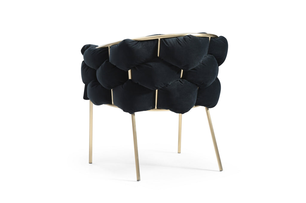 VIG Furniture Modrest Debra - Modern Black Velvet/Brushed Brass Dining Chair VGVCB202A