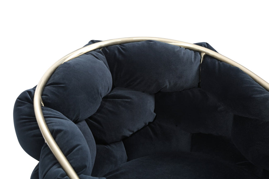 VIG Furniture Modrest Debra - Modern Black Velvet/Brushed Brass Dining Chair VGVCB202A