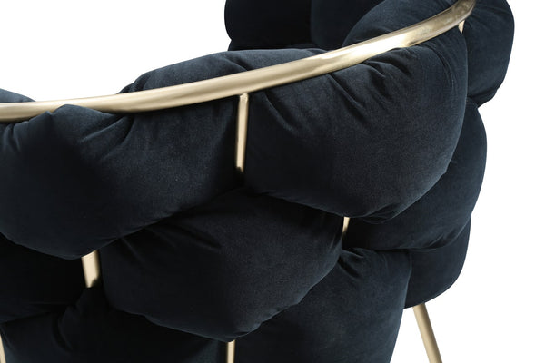 VIG Furniture Modrest Debra - Modern Black Velvet/Brushed Brass Dining Chair VGVCB202A