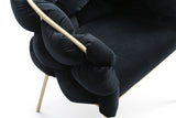 VIG Furniture Modrest Debra - Modern Black Velvet Champagne Gold Dining Chair VGVCB202-BLK-DC