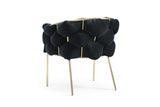 VIG Furniture Modrest Debra - Modern Black Velvet Champagne Gold Dining Chair VGVCB202-BLK-DC