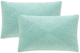 Safavieh Allure  Pillow -Set Of 2 Aqua Blue Beaded On Poly Slubbed DEC257B-1218-SET2