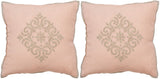 Safavieh - Set of 2 - Isola Pillow Embroidered Linen 20" Petal Hidden Zipper Feather DEC317A-2020-SET2 889048002913