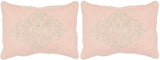 Safavieh - Set of 2 - Isola Pillow Embroidered Linen 20" Petal Hidden Zipper Feather DEC317A-2020-SET2 889048002913