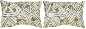 Ricci Pillows - Set of 2 Luxe Deco-Inspired Embellished Cushions for Glamorous Home Decor Style