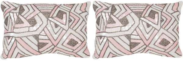Ricci Pillows - Set of 2 Luxe Deco-Inspired Embellished Cushions for Glamorous Home Decor Style