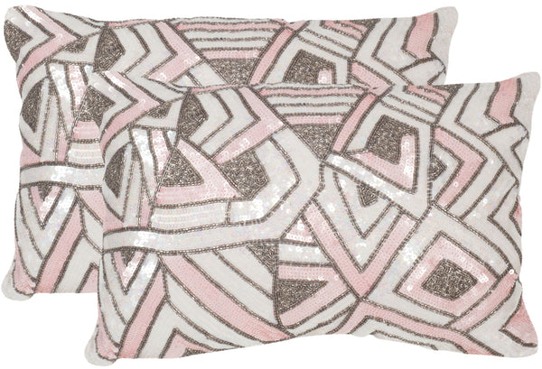 Ricci Pillows - Set of 2 Luxe Deco-Inspired Embellished Cushions for Glamorous Home Decor Style