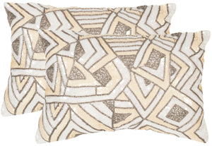 Ricci Pillows - Set of 2 Luxe Deco-Inspired Embellished Cushions for Glamorous Home Decor Style