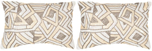 Ricci Pillows - Set of 2 Luxe Deco-Inspired Embellished Cushions for Glamorous Home Decor Style
