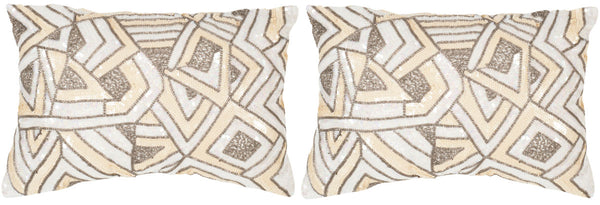 Ricci Pillows - Set of 2 Luxe Deco-Inspired Embellished Cushions for Glamorous Home Decor Style