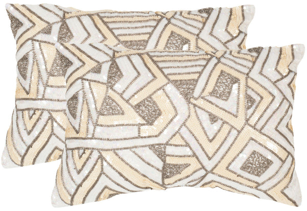 Ricci Pillows - Set of 2 Luxe Deco-Inspired Embellished Cushions for Glamorous Home Decor Style