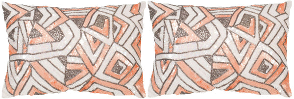 Ricci Pillows - Set of 2 Luxe Deco-Inspired Embellished Cushions for Glamorous Home Decor Style