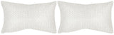 Safavieh Box Stitch  Pillow -Set Of 2 Silver Poly Dupion DEC453E-1220-SET2