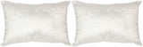 Safavieh - Set of 2 - Medallion Pillow Quilted Textures Weaves 12" x 20" White Poly Dupion Hidden Zipper Feather DEC454A-1220-SET2 889048008731