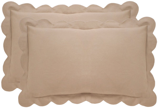 Safavieh Pinafore  Pillow -Set Of 2 Tan Cotton  DEC457C-1220-SET2