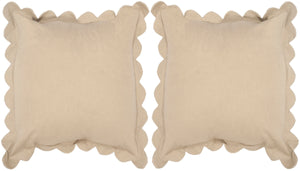 Safavieh Pinafore  Pillow -Set Of 2 Tan Cotton  DEC457C-1220-SET2