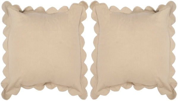Safavieh Pinafore  Pillow -Set Of 2 Tan Cotton  DEC457C-1220-SET2