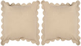 Safavieh Pinafore  Pillow -Set Of 2 Tan Cotton  DEC457C-1220-SET2