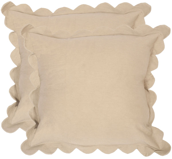 Safavieh Pinafore  Pillow -Set Of 2 Tan Cotton  DEC457C-1220-SET2