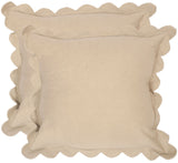 Safavieh Pinafore  Pillow -Set Of 2 Tan Cotton  DEC457C-1220-SET2