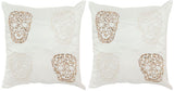 Pillow Quatre Skull Embellished Hand Beaded 18