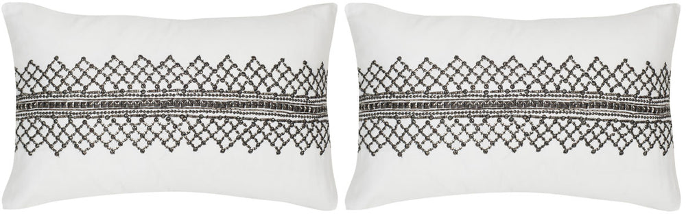 Safavieh Gossamer Metals  Pillow -Set Of 2 Gunmetal 100% Cotton DEC470A-1220-SET2