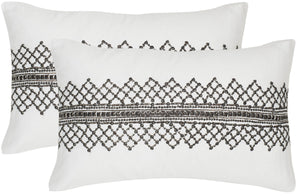 Safavieh Gossamer Metals  Pillow -Set Of 2 Gunmetal 100% Cotton DEC470A-1220-SET2