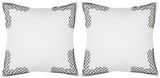 Safavieh - Set of 2 - Pillow Edgy Metals Embellished Hand Beaded 20" Gunmetal Cotton Hidden Zipper Feather DEC471A-2020-SET2 889048008816