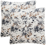 Safavieh Bess  Pillow -Set Of 2 Splattered Pewter 100% Polyester DEC750A-2424-SET2