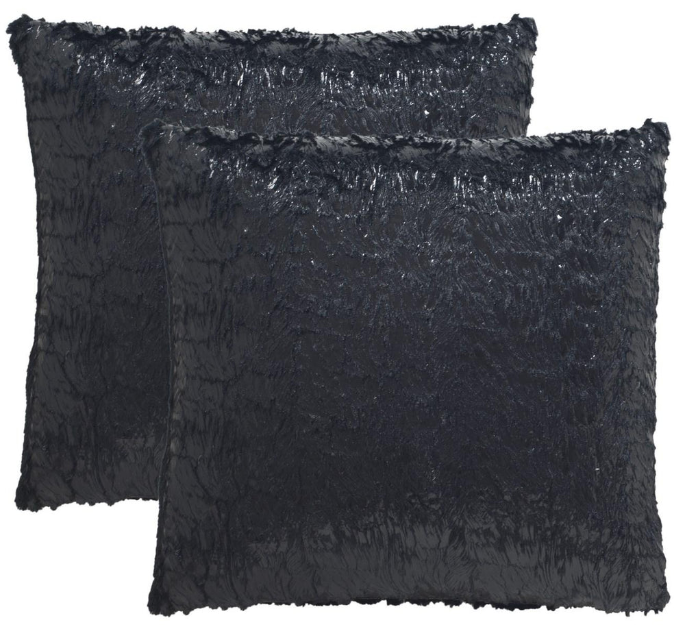 Safavieh Kiki  Pillow -Set Of 2 Black Opium 100% Polyester DEC753A-2424-SET2
