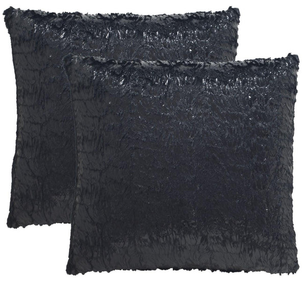 Safavieh Kiki  Pillow -Set Of 2 Black Opium 100% Polyester DEC753A-2424-SET2